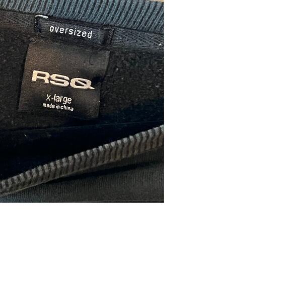 RSQ Oversized Black Crewneck Sweatshirt Mens XL - Picture 3 of 3